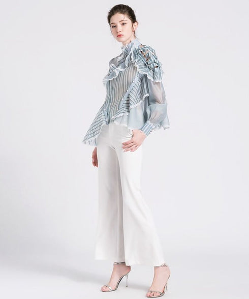 Ruffled off-shoulder blouse